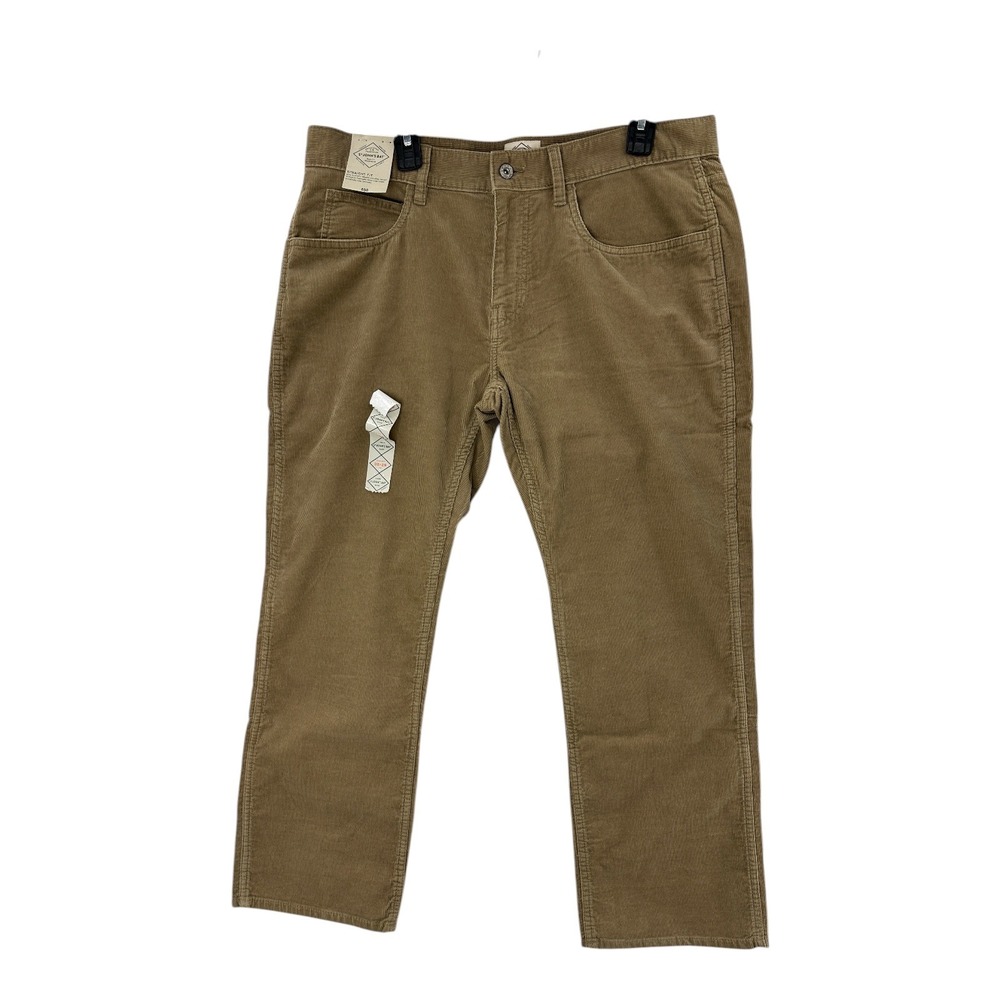 St Johns Bay Mens Brown Corduroy Straight Fit Pants Size 36x29